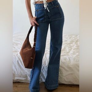 ROLLA'S Dark Blue Wide Leg Flare Jeans